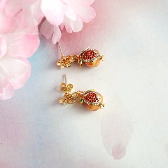 Bill skinner fruit earrings pomegranate earrings - Picture 7 of 7